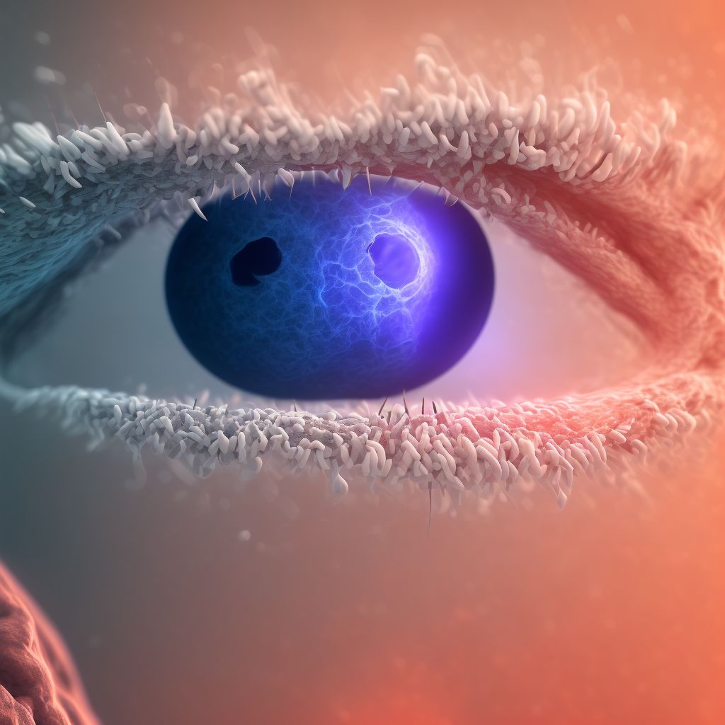 Type 1 diabetes mellitus with severe nonproliferative diabetic retinopathy without macular edema digital illustration