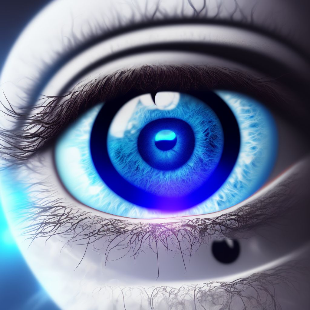 Type 1 diabetes mellitus with diabetic cataract digital illustration
