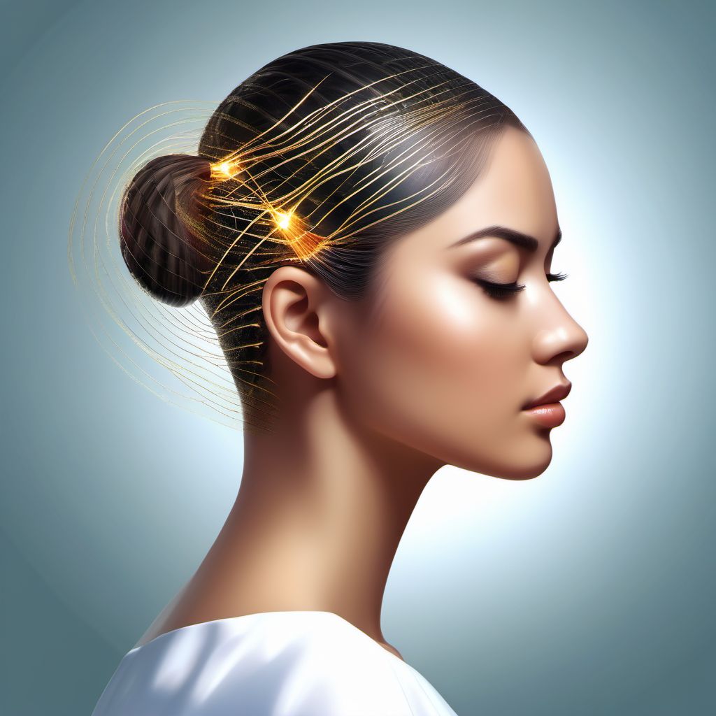 Unspecified superficial injury of scalp digital illustration