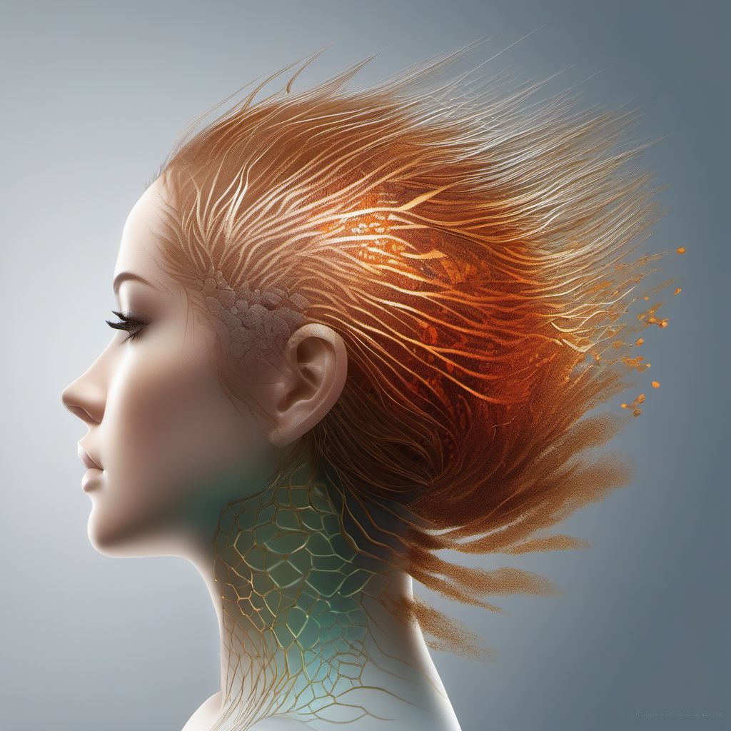 Abrasion of scalp digital illustration