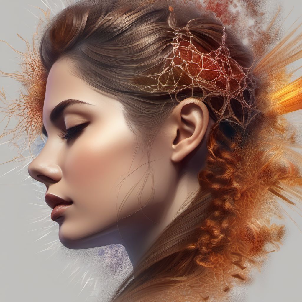 Contusion of scalp digital illustration