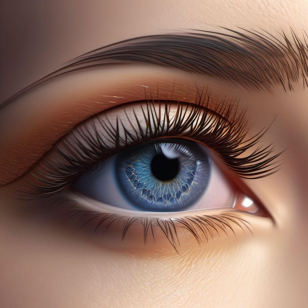 Contusion of eyelid and periocular area digital illustration