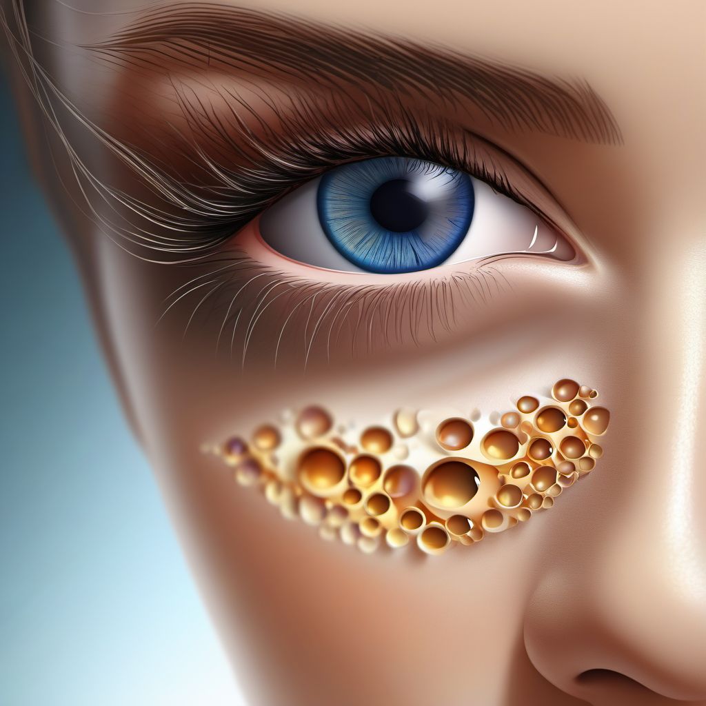 Contusion of left eyelid and periocular area digital illustration