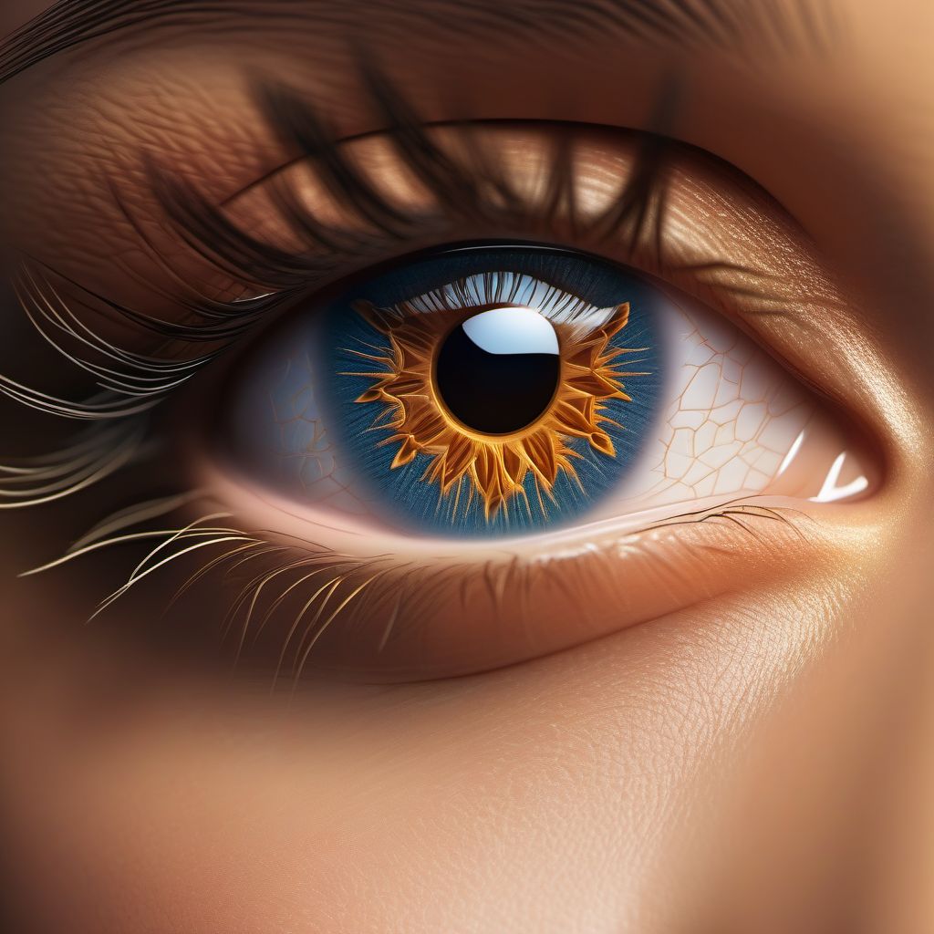 Unspecified superficial injury of eyelid and periocular area digital illustration