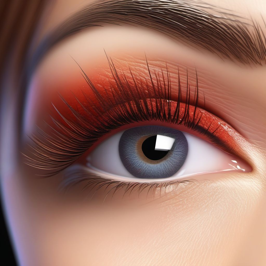 Abrasion of unspecified eyelid and periocular area digital illustration