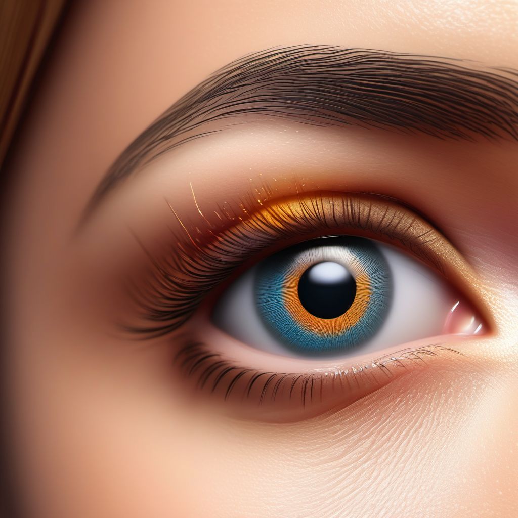 Blister (nonthermal) of eyelid and periocular area digital illustration