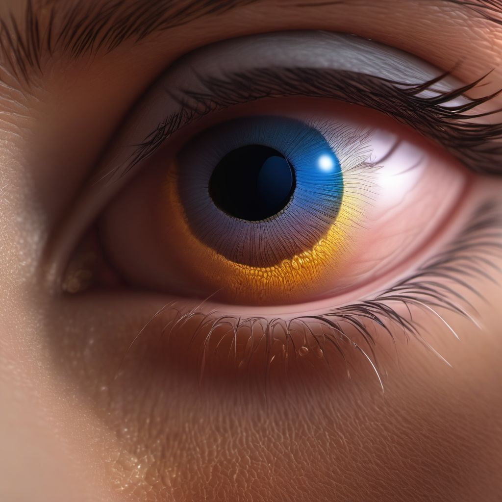 Blister (nonthermal) of unspecified eyelid and periocular area digital illustration