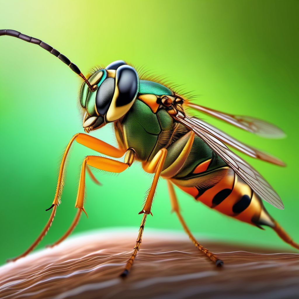 Insect bite (nonvenomous) of unspecified eyelid and periocular area digital illustration