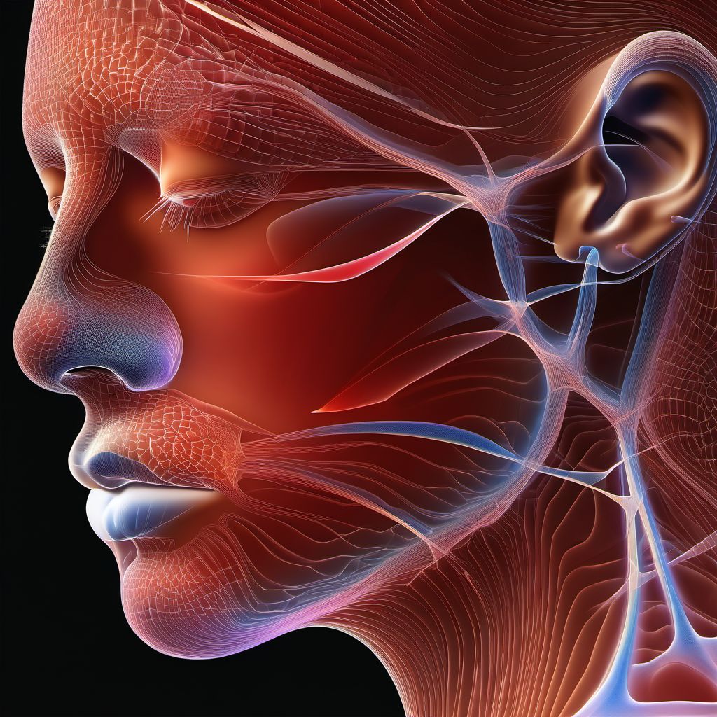 Superficial injury of nose digital illustration