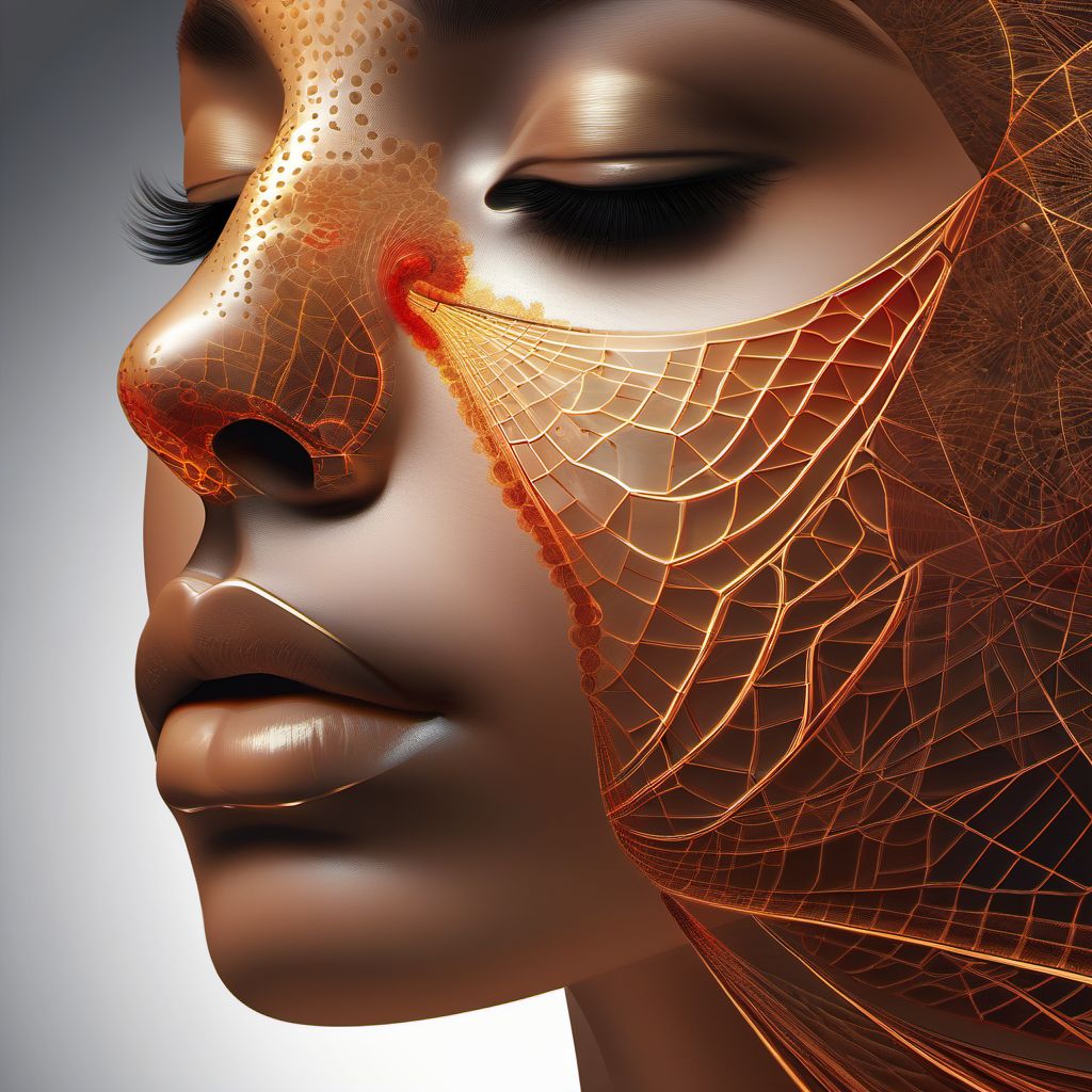 Contusion of nose digital illustration