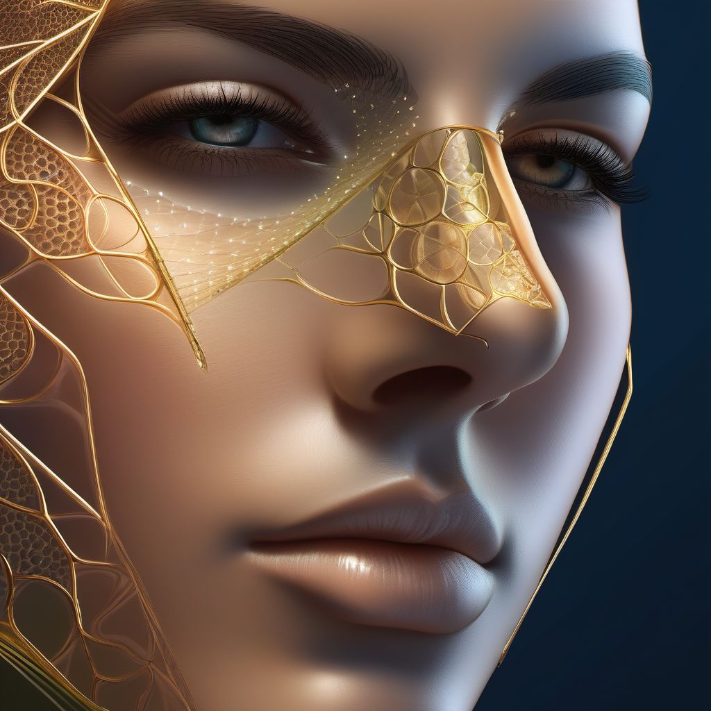 Superficial foreign body of nose digital illustration