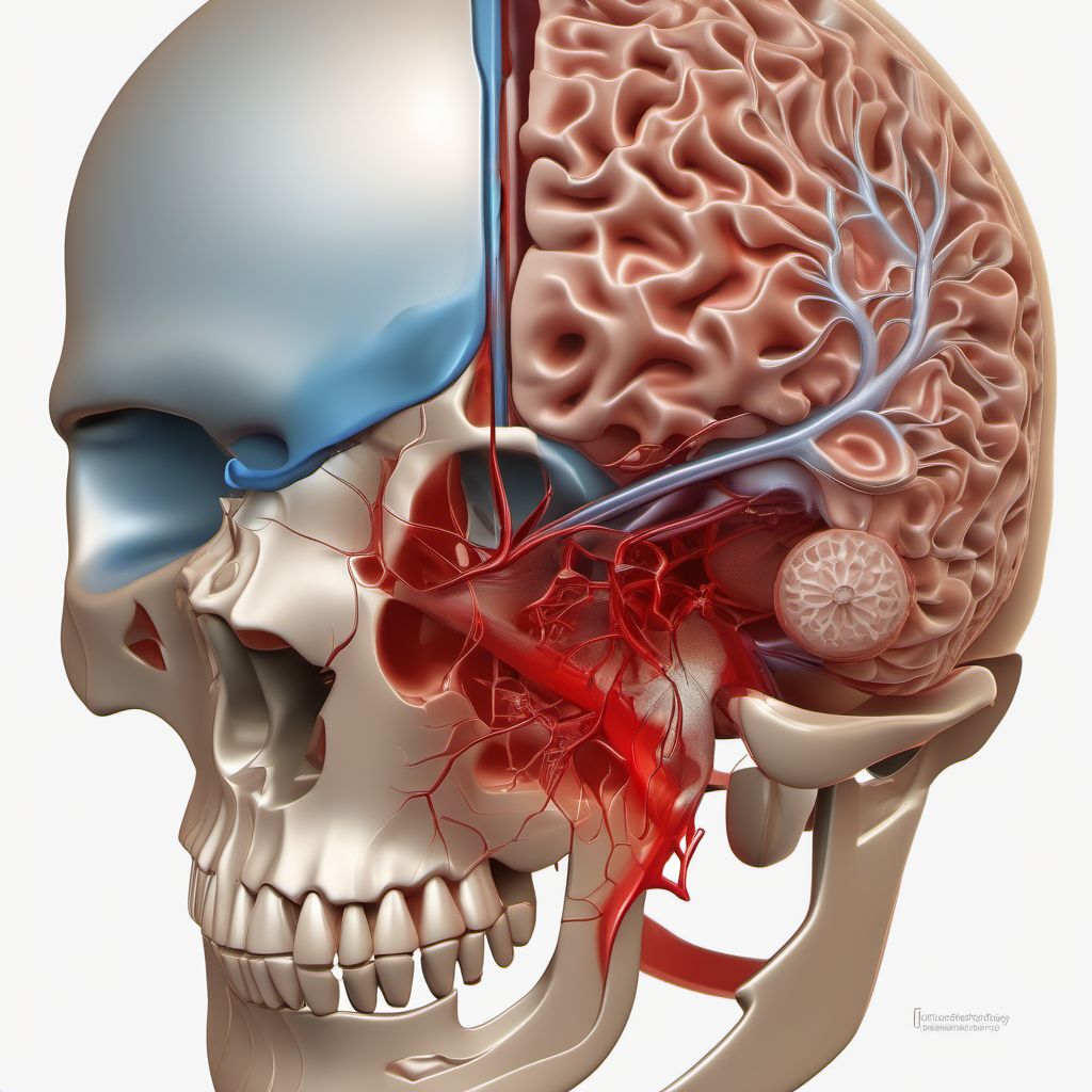 Traumatic subarachnoid hemorrhage digital illustration