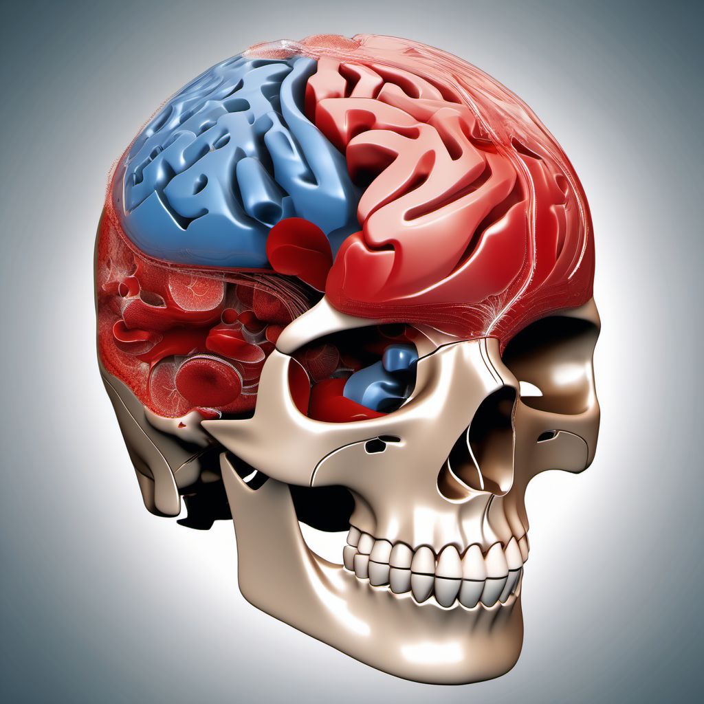 Traumatic subarachnoid hemorrhage without loss of consciousness digital illustration