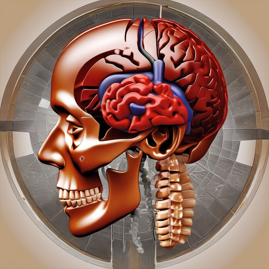 Traumatic subarachnoid hemorrhage with loss of consciousness of 1 hour to 5 hours 59 minutes digital illustration