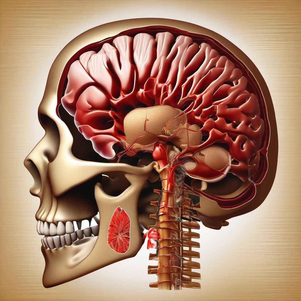 Traumatic subarachnoid hemorrhage with loss of consciousness of unspecified duration digital illustration