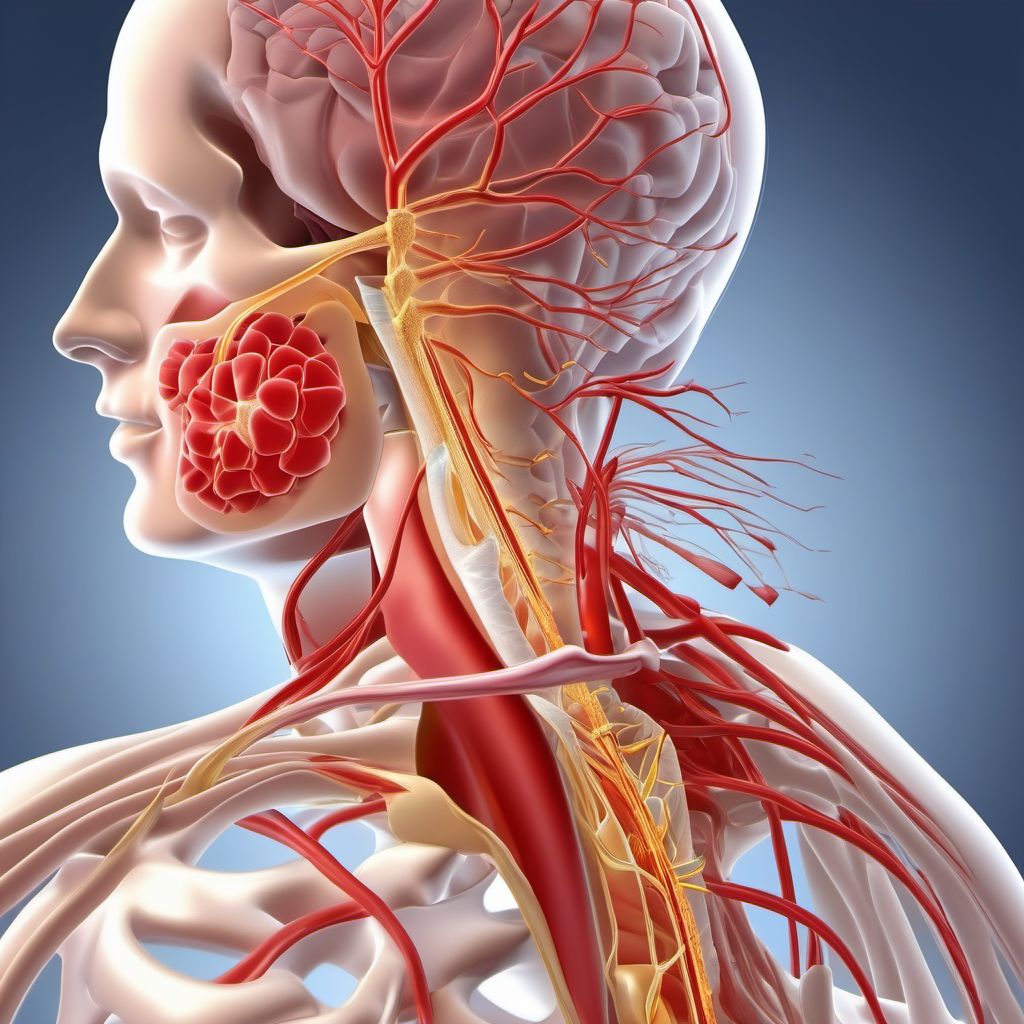 Injury of right internal carotid artery, intracranial portion, not elsewhere classified digital illustration