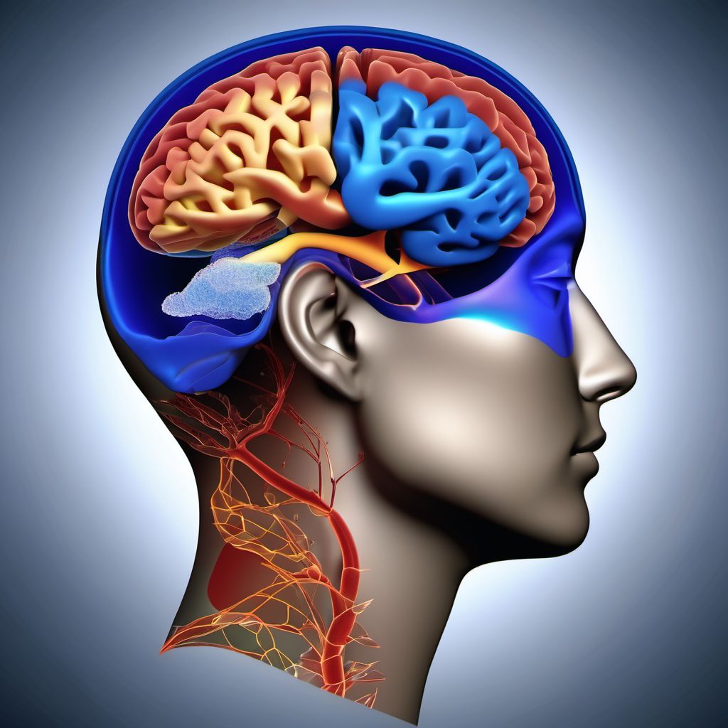 Unspecified intracranial injury digital illustration