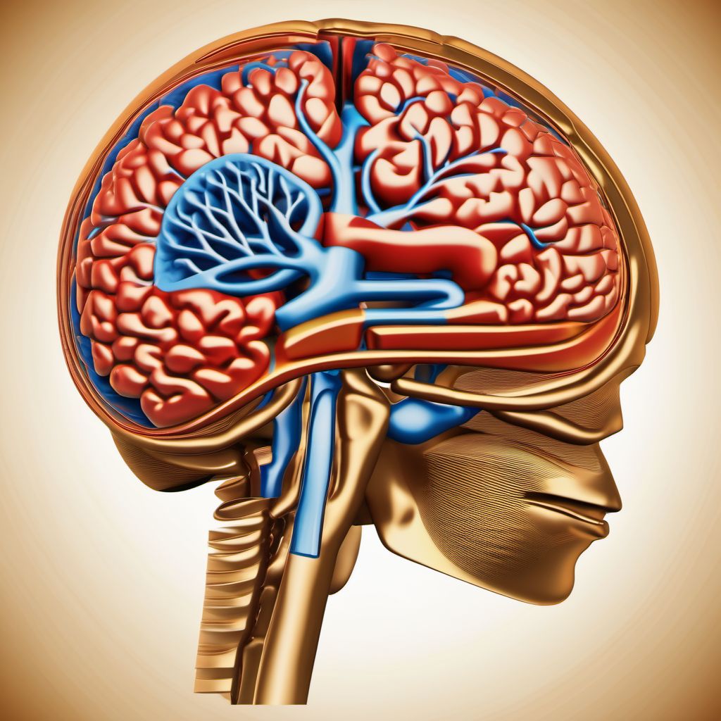 Unspecified intracranial injury with loss of consciousness of 31 minutes to 59 minutes digital illustration
