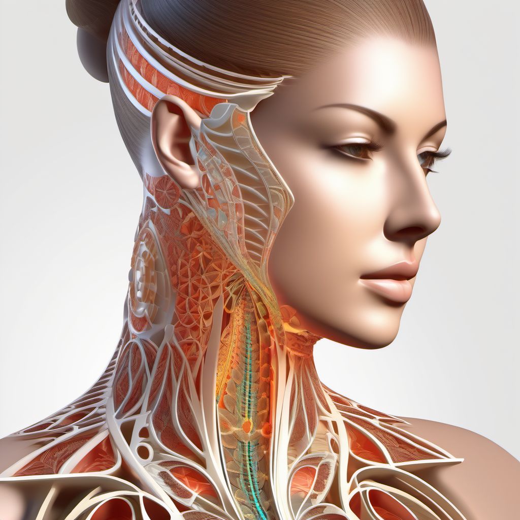 External constriction of other specified part of neck digital illustration