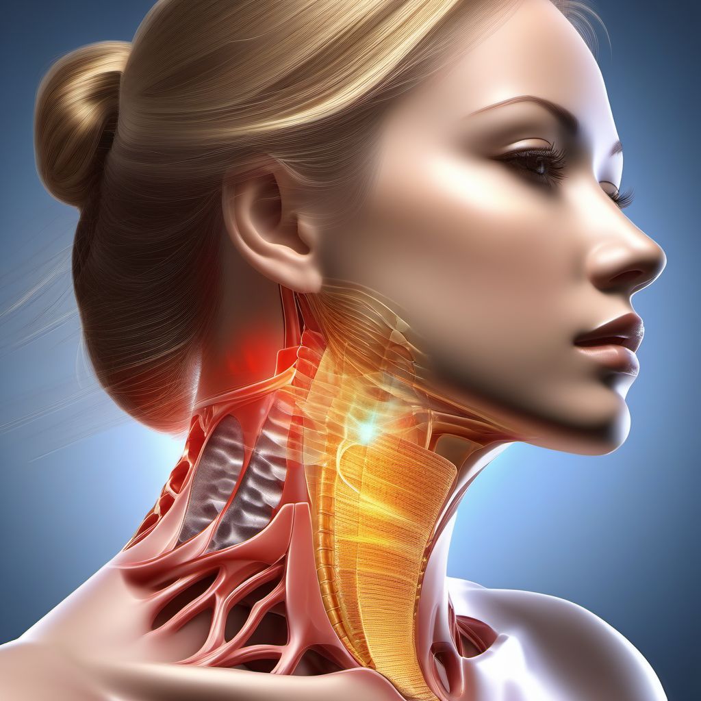 Unspecified superficial injury of unspecified part of neck digital illustration