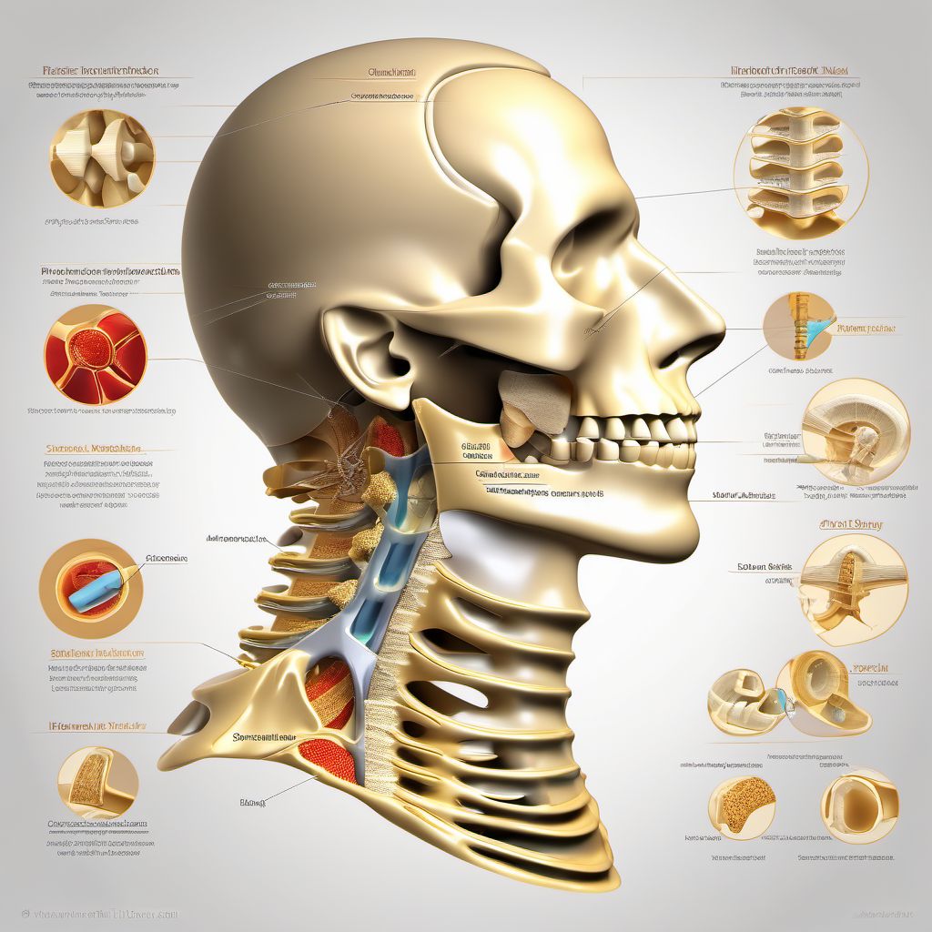 Fracture of cervical vertebra and other parts of neck digital illustration