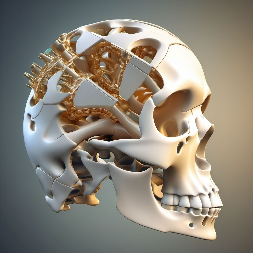 Unspecified fracture of second cervical vertebra digital illustration