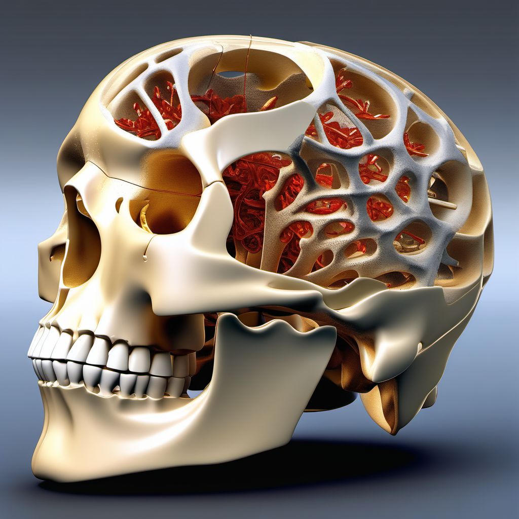 Unspecified nondisplaced fracture of third cervical vertebra digital illustration