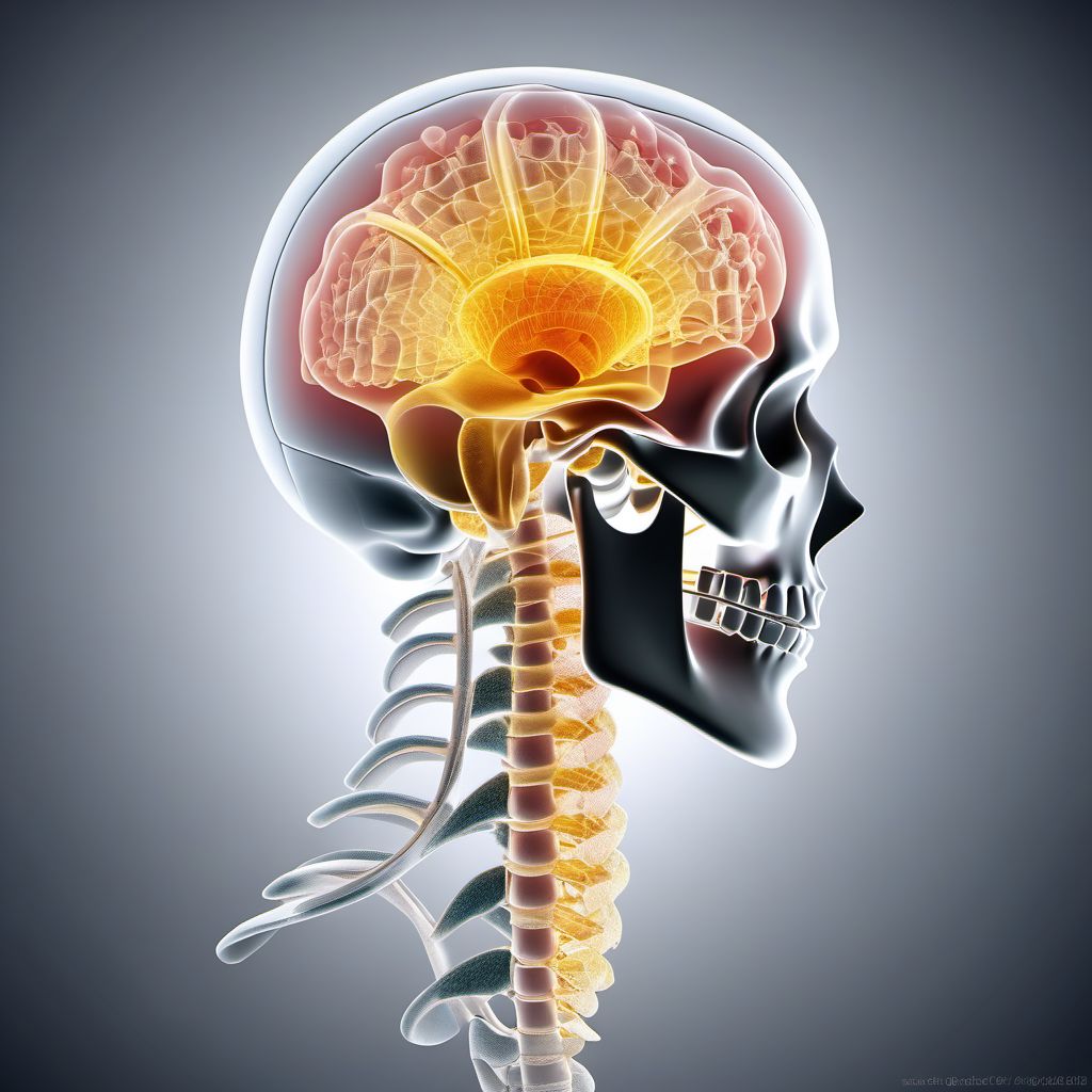 Unspecified traumatic spondylolisthesis of third cervical vertebra digital illustration