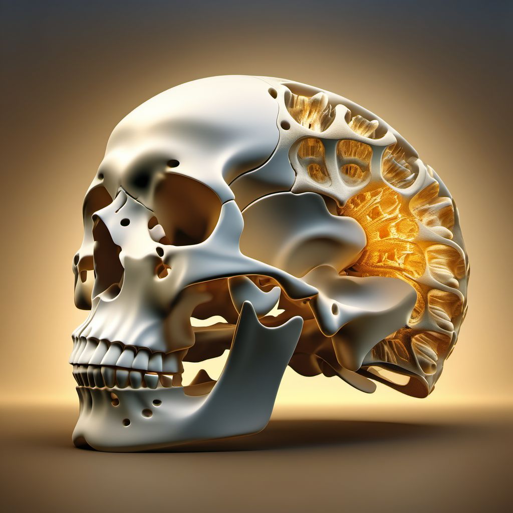 Unspecified traumatic displaced spondylolisthesis of third cervical vertebra digital illustration