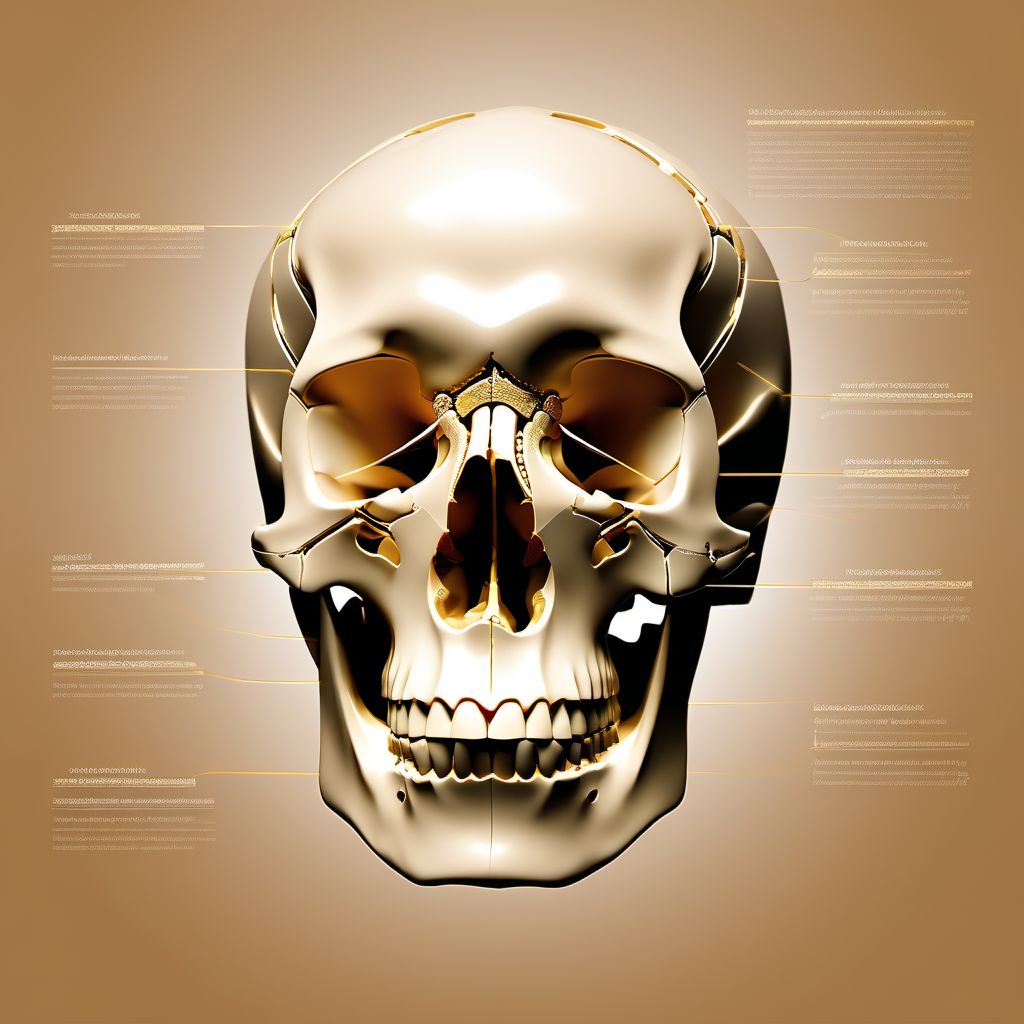 Unspecified nondisplaced fracture of fourth cervical vertebra digital illustration