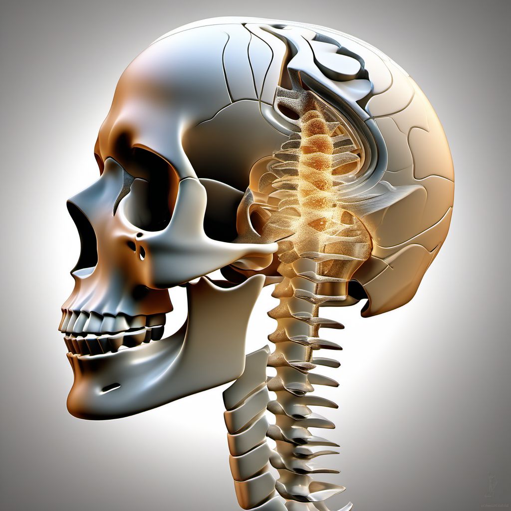 Other nondisplaced fracture of fourth cervical vertebra digital illustration