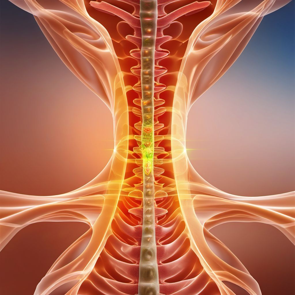 Complete lesion of cervical spinal cord digital illustration