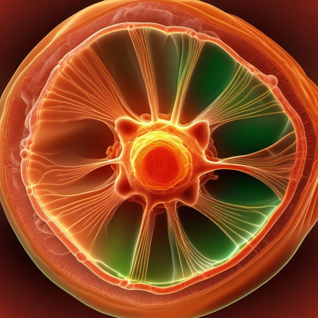 Complete lesion at C7 level of cervical spinal cord digital illustration