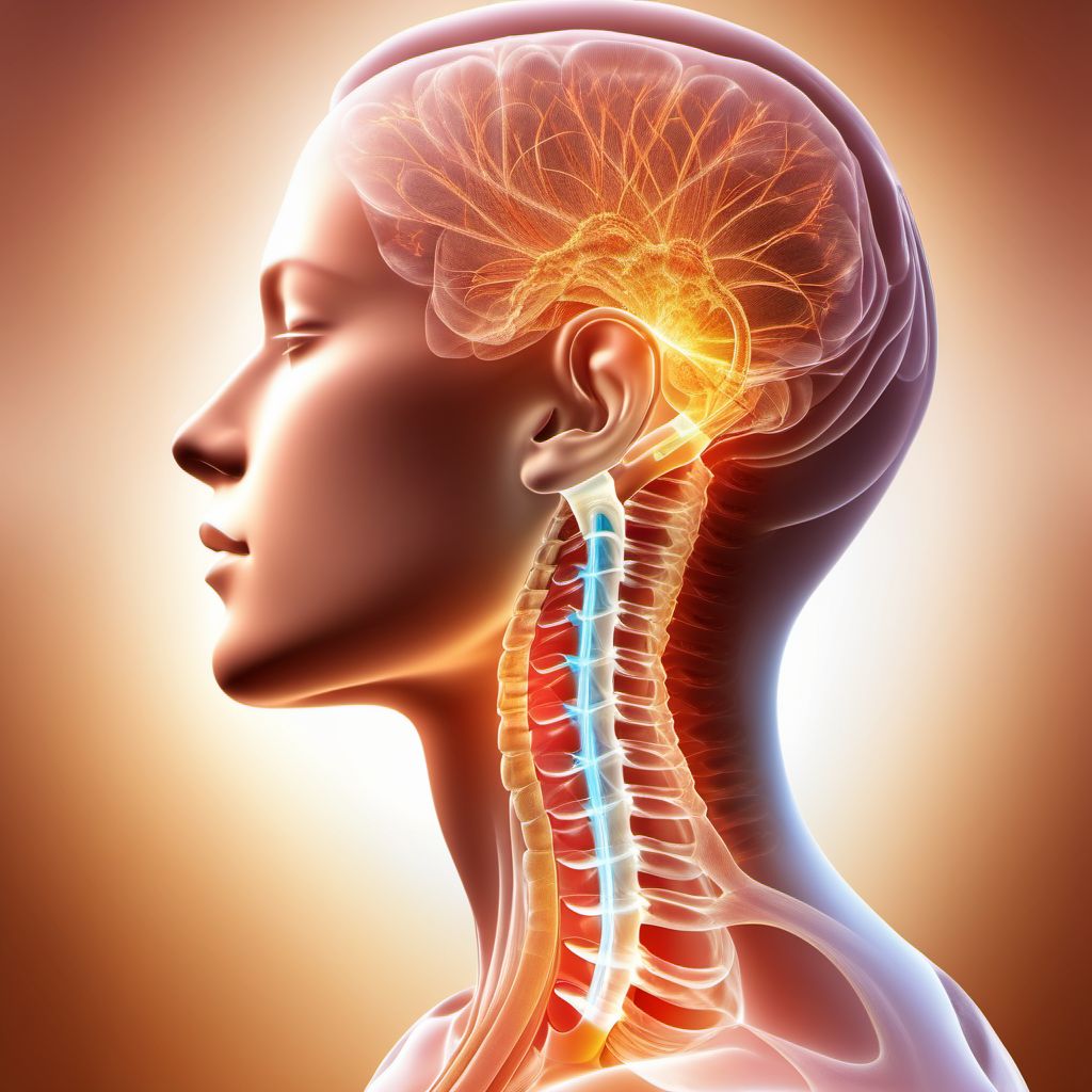 Anterior cord syndrome at C8 level of cervical spinal cord digital illustration
