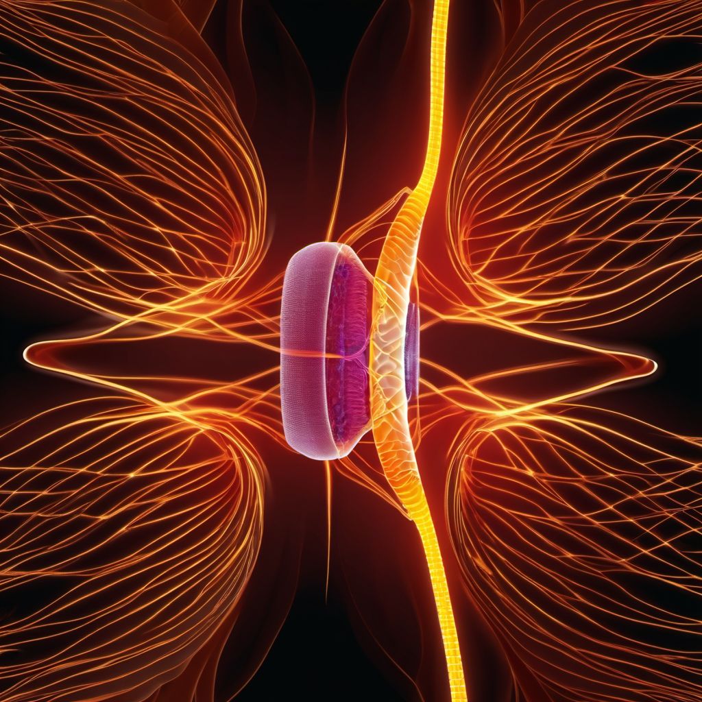 Anterior cord syndrome at unspecified level of cervical spinal cord digital illustration
