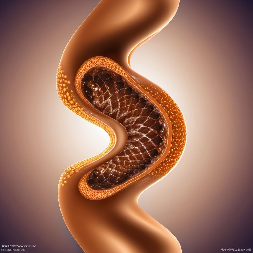 Brown-Sequard syndrome at C1 level of cervical spinal cord digital illustration