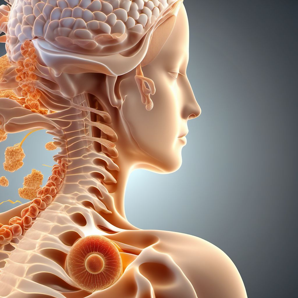 Other incomplete lesion at C3 level of cervical spinal cord digital illustration