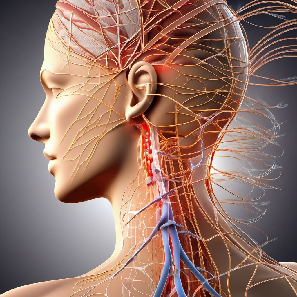 Injury of brachial plexus digital illustration