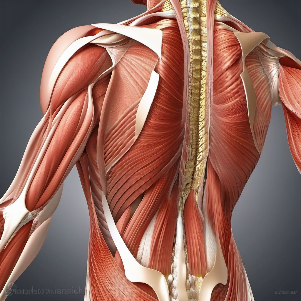 Strain of muscle, fascia and tendon at neck level digital illustration