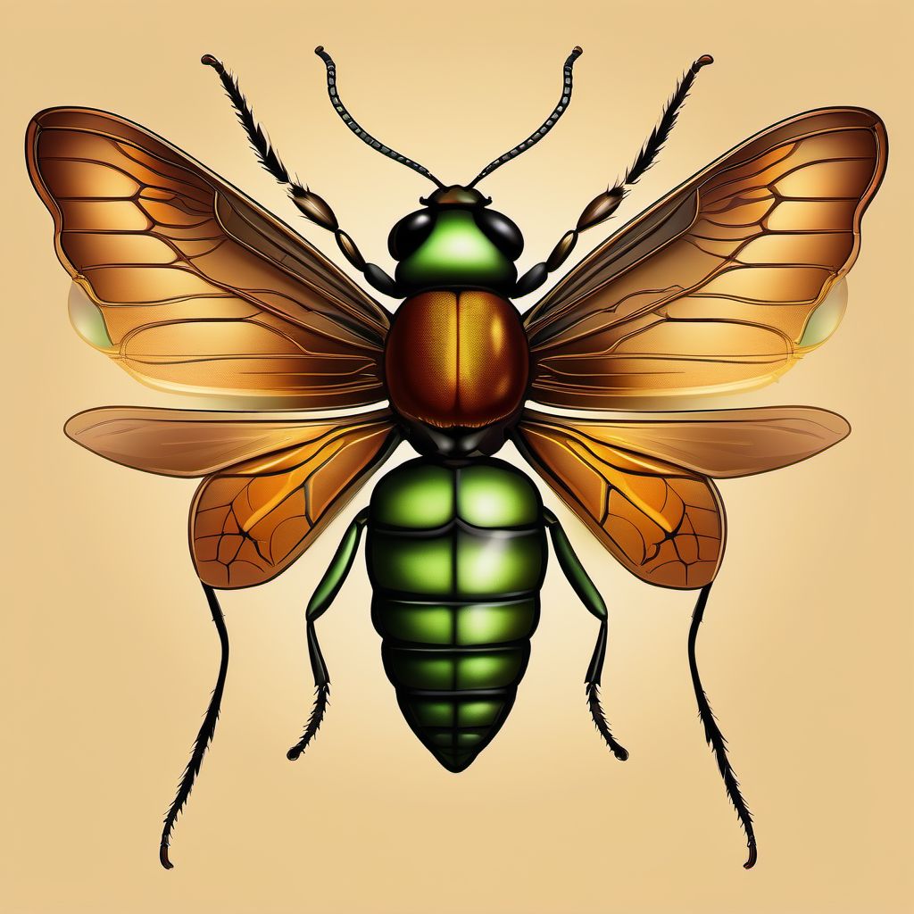 Insect bite (nonvenomous) of right front wall of thorax digital illustration