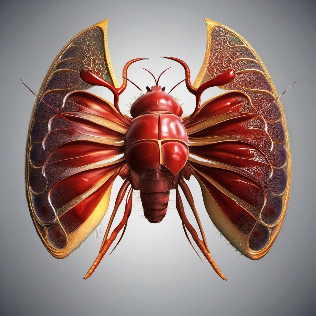 Open wound of thorax digital illustration