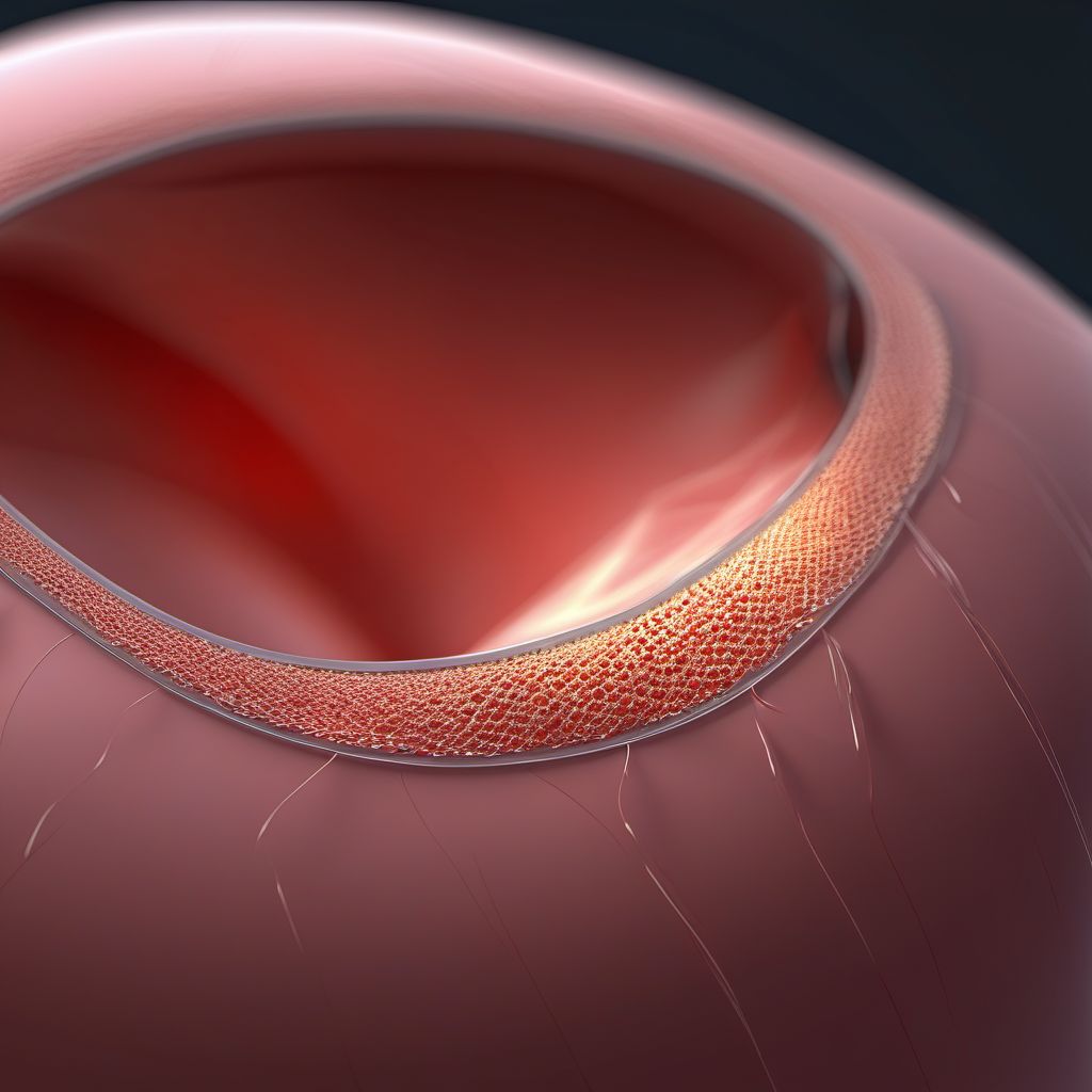 Puncture wound without foreign body of breast digital illustration