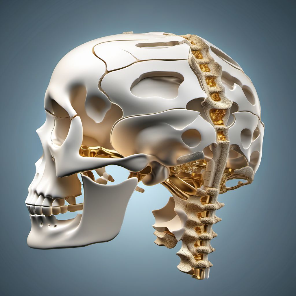 Unspecified fracture of fourth thoracic vertebra digital illustration