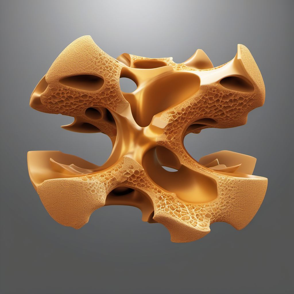 Unstable burst fracture of T7-T8 vertebra digital illustration