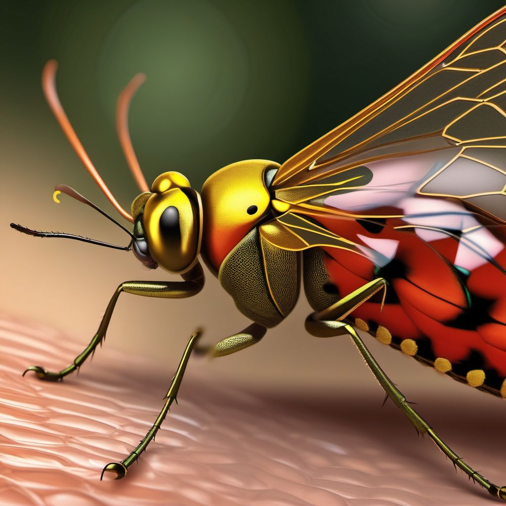 Insect bite (nonvenomous) of unspecified external genital organs, male digital illustration