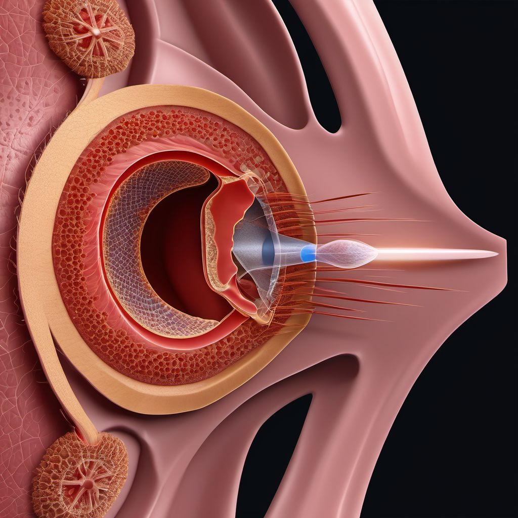 Puncture wound without foreign body of abdominal wall, right upper quadrant with penetration into peritoneal cavity digital illustration