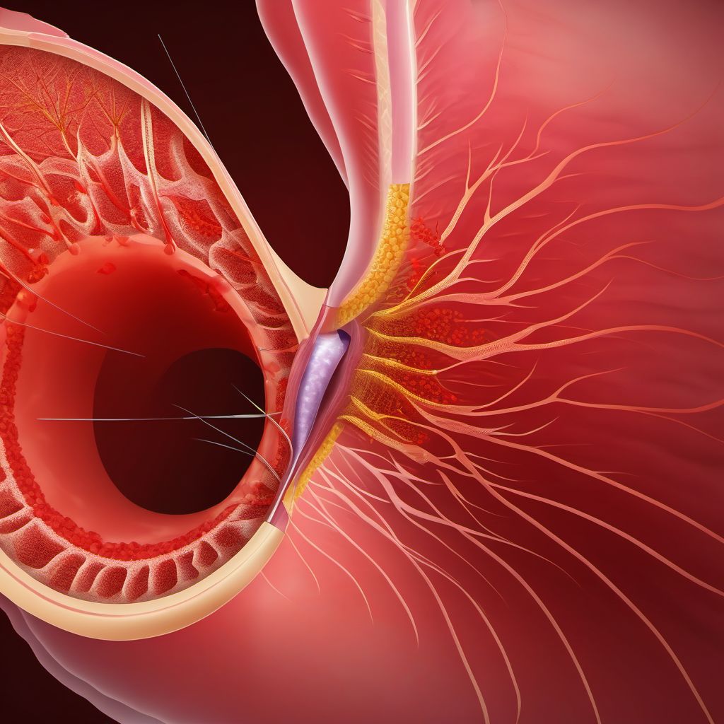 Puncture wound without foreign body of abdominal wall, left upper quadrant with penetration into peritoneal cavity digital illustration