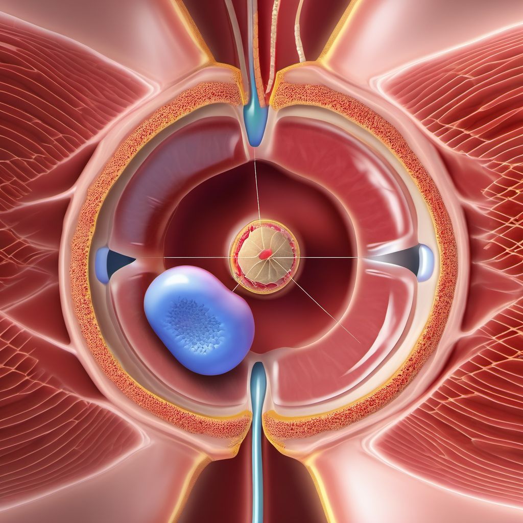 Puncture wound without foreign body of abdominal wall, unspecified quadrant with penetration into peritoneal cavity digital illustration
