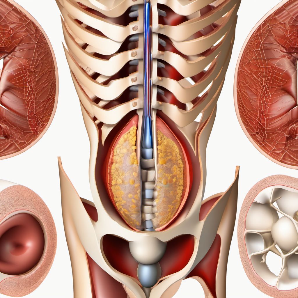 Open wound of other parts of abdomen, lower back and pelvis digital illustration