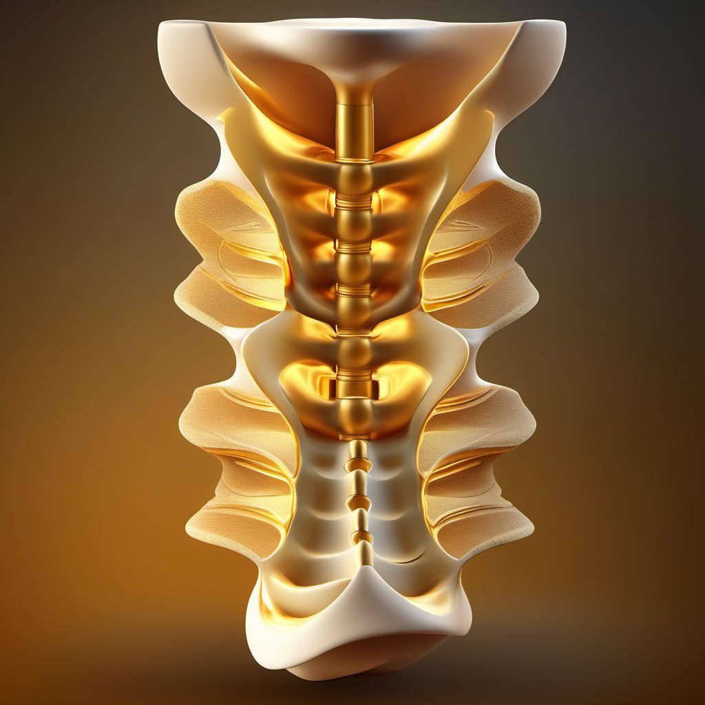 Fracture of fifth lumbar vertebra digital illustration